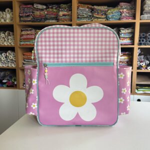 Mochila Grande - painel estampado FLOR BRANCA