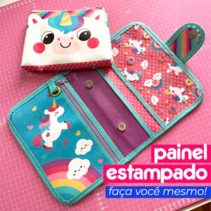 Pasta Organizadora tamanho A5 - PAINEL ESTAMPADO - Unicórnio