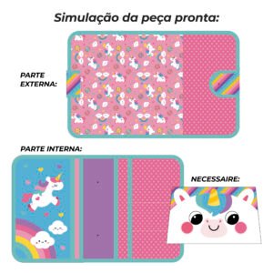 Pasta Organizadora tamanho A5 - PAINEL ESTAMPADO - Unicórnio - Imagem 6