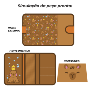 Pasta Organizadora tamanho A5 - PAINEL ESTAMPADO - CAPIVARA - Imagem 3