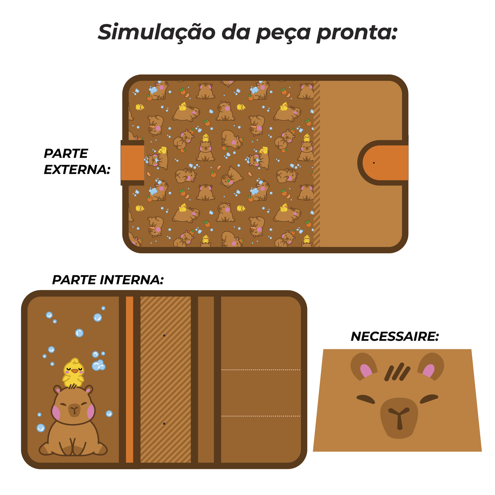 Pasta Organizadora tamanho A5 - PAINEL ESTAMPADO - CAPIVARA - Imagem 3