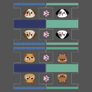 Plástico Estampado - Painel Necessaire MINI Cachorrinhos - Imagem 4