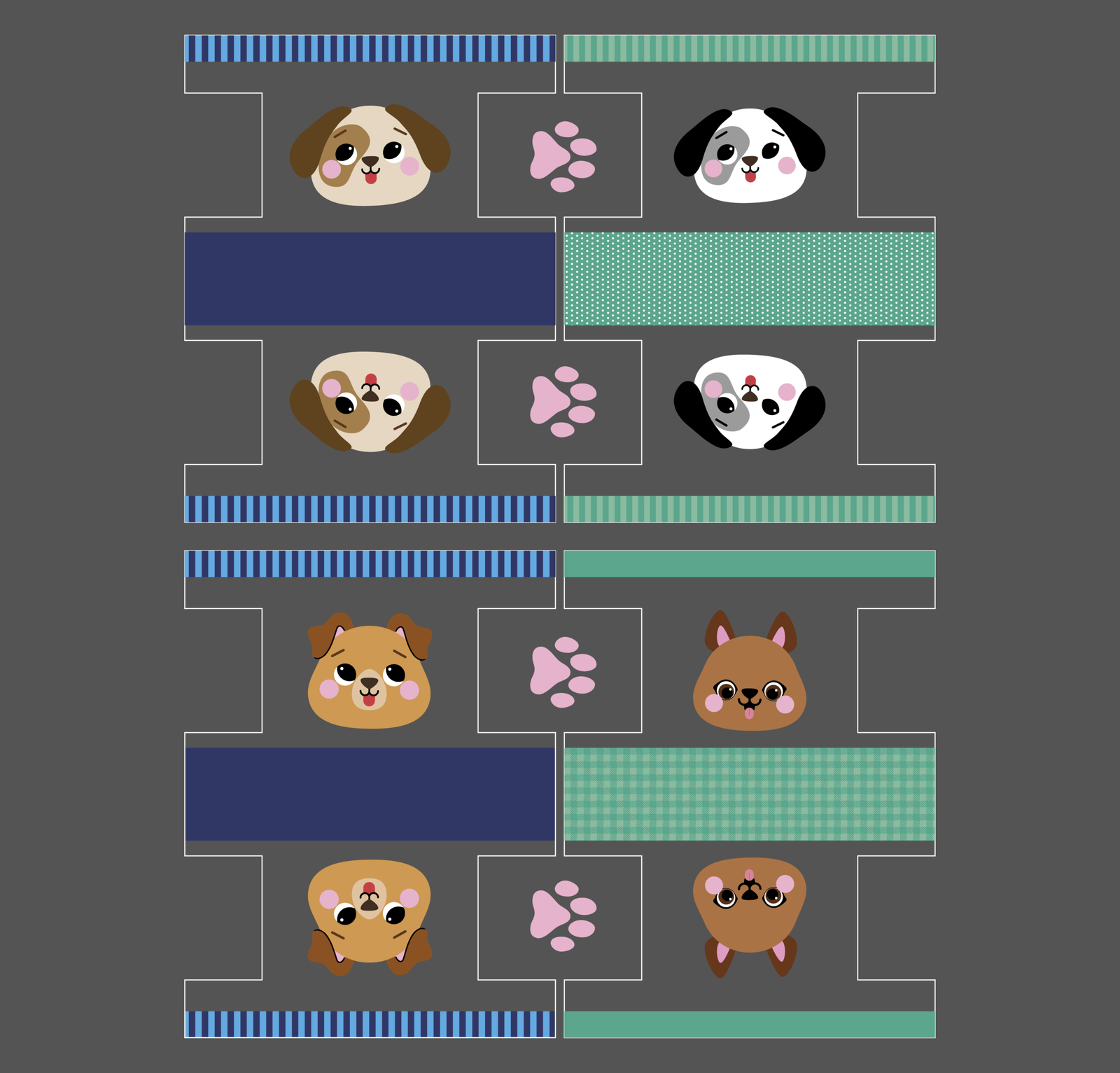 Plástico Estampado - Painel Necessaire MINI Cachorrinhos - Imagem 4