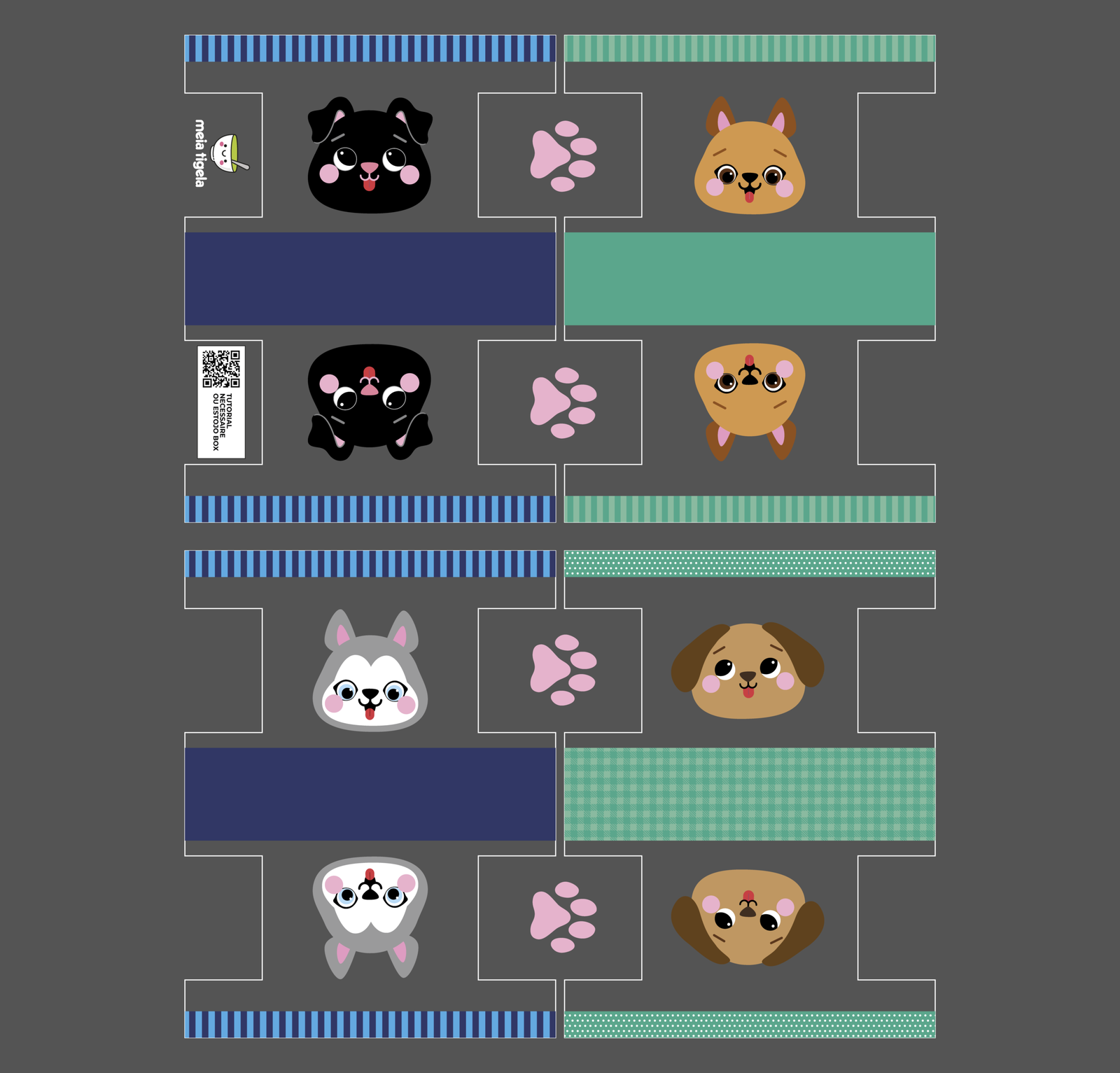 Plástico Estampado - Painel Necessaire MINI Cachorrinhos - Imagem 5