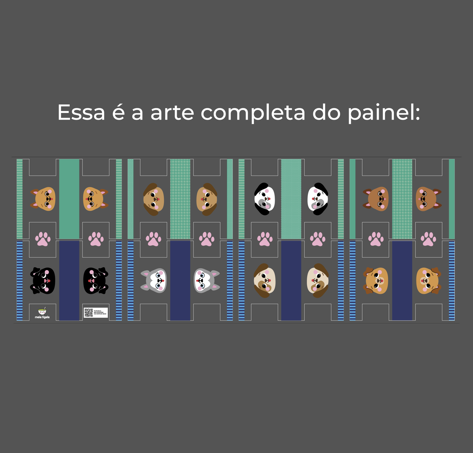 Plástico Estampado - Painel Necessaire MINI Cachorrinhos - Imagem 3