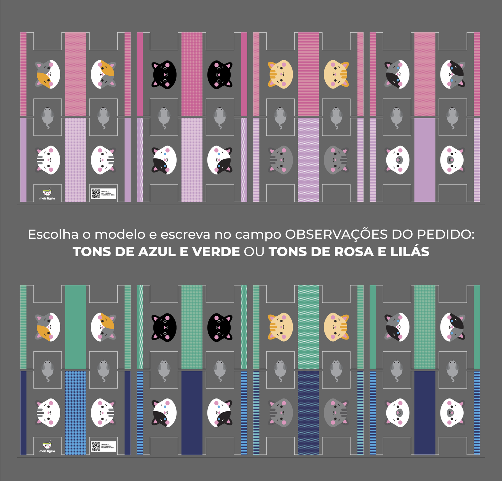 Plástico Estampado - Painel Necessaire MINI Gatinhos - Imagem 6