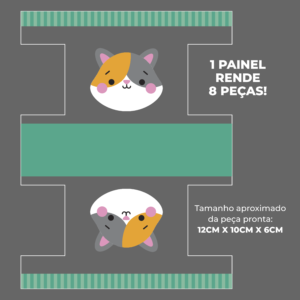 Plástico Estampado - Painel Necessaire MINI Gatinhos - Imagem 3