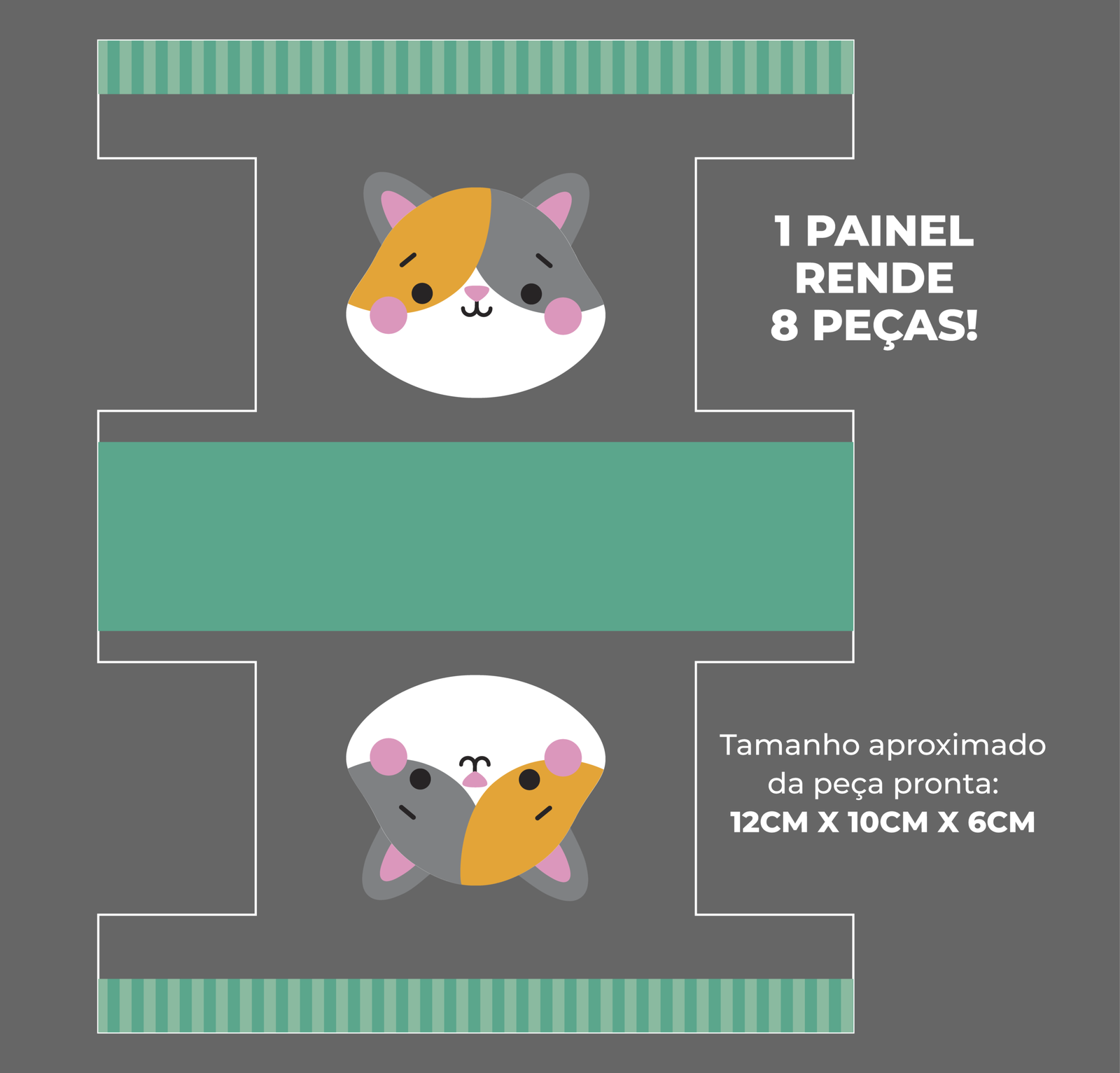 Plástico Estampado - Painel Necessaire MINI Gatinhos - Imagem 3
