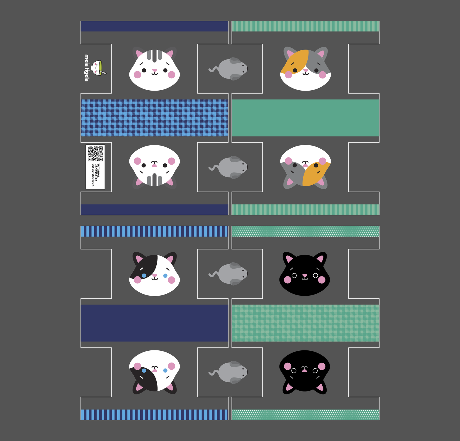 Plástico Estampado - Painel Necessaire MINI Gatinhos - Imagem 7