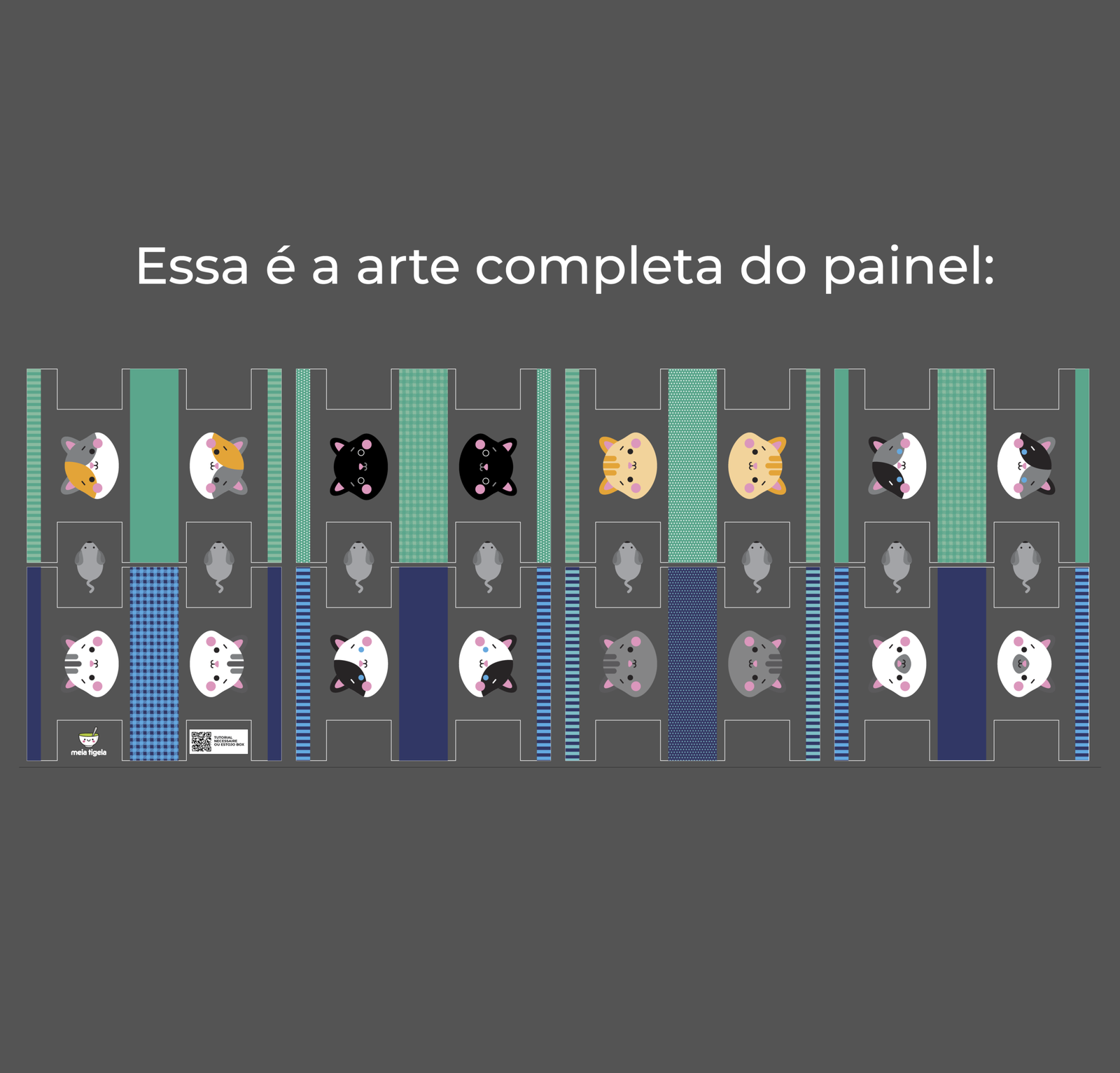 Plástico Estampado - Painel Necessaire MINI Gatinhos - Imagem 4