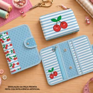 Pasta Organizadora tamanho A5 - PAINEL ESTAMPADO - CEREJA