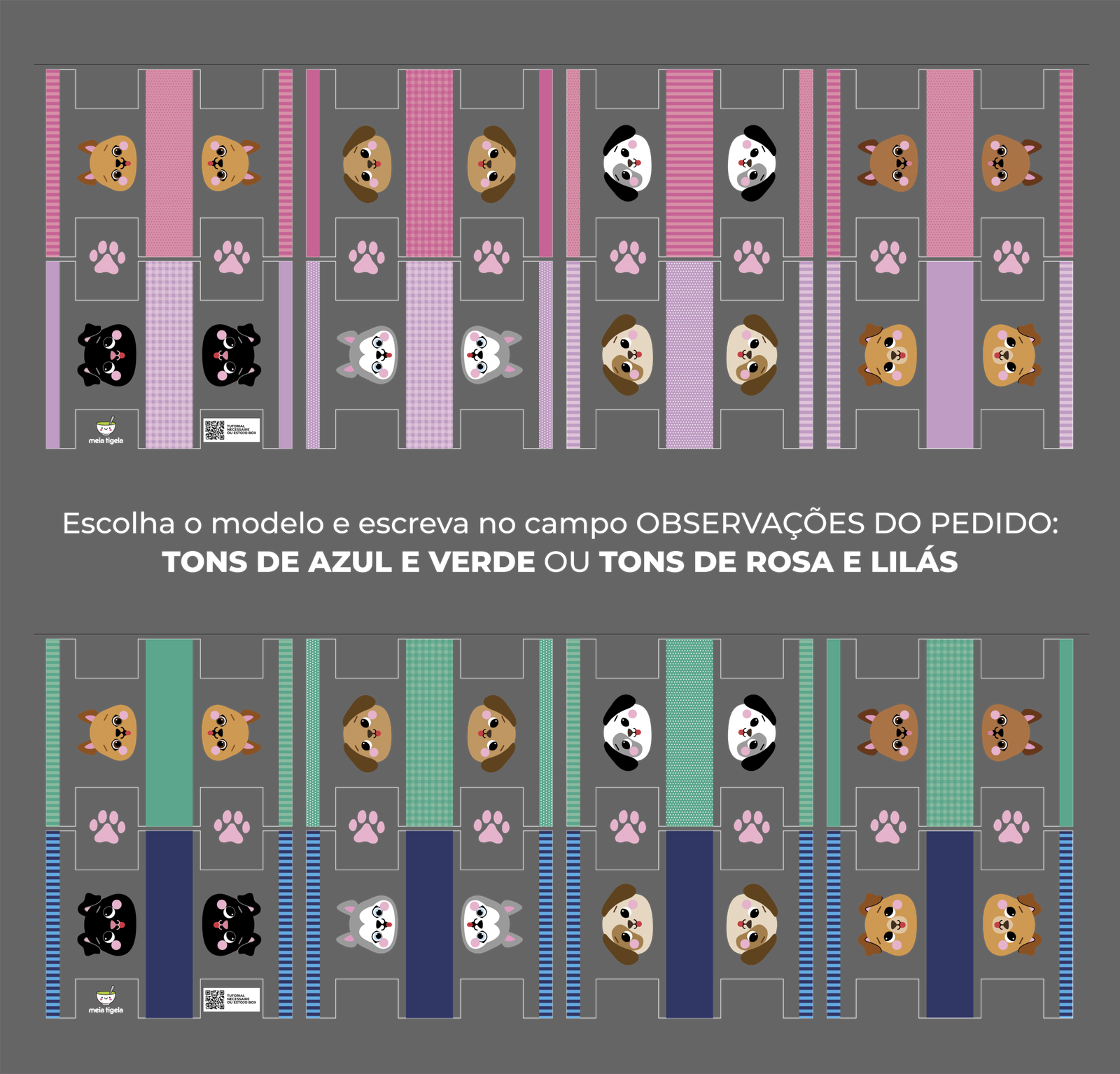 Plástico Estampado - Painel Necessaire MINI Cachorrinhos - Imagem 6