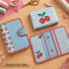 Pasta Organizadora tamanho A5 - PAINEL ESTAMPADO - CEREJA - Modelo 2