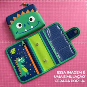 Pasta Organizadora tamanho A5 - PAINEL ESTAMPADO - DINOSSAURO