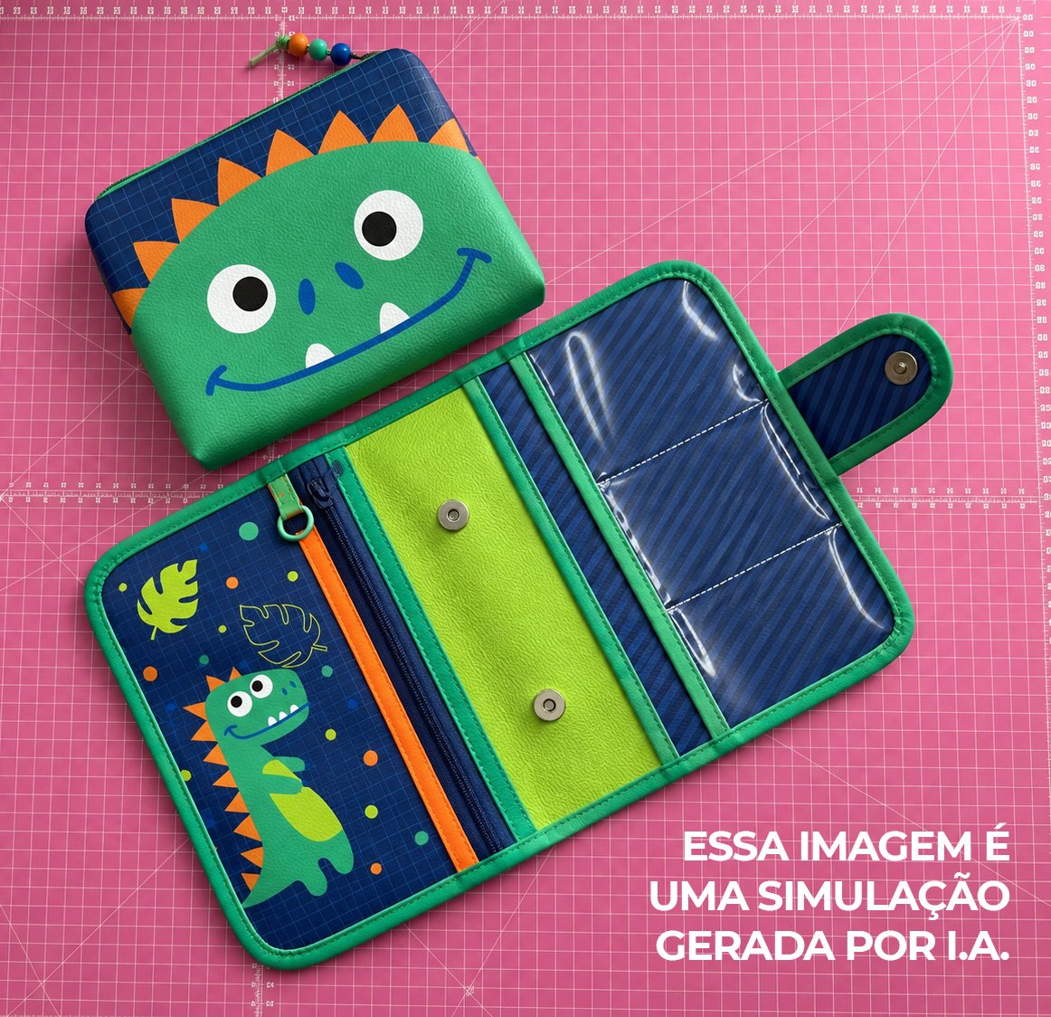 Pasta Organizadora tamanho A5 - PAINEL ESTAMPADO - DINOSSAURO