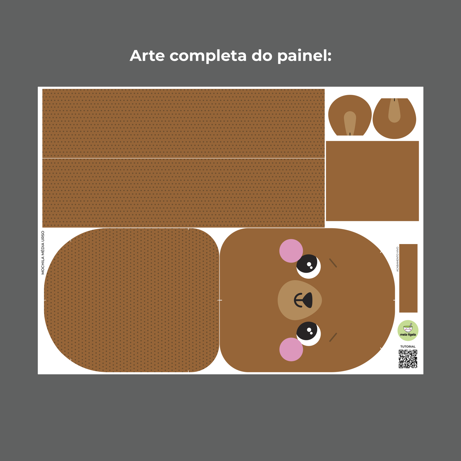 Mochila média Coleção Bichinhos - PAINEL ESTAMPADO - Imagem 12