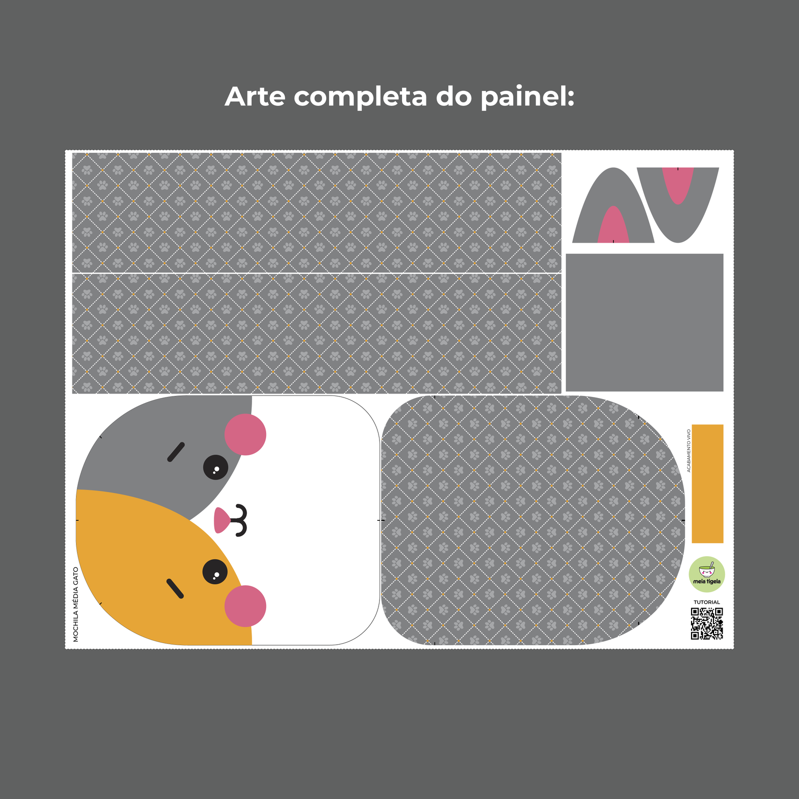 Mochila média Coleção Bichinhos - PAINEL ESTAMPADO - Imagem 15
