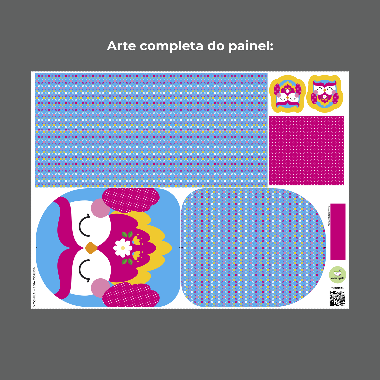 Mochila média Coleção Bichinhos - PAINEL ESTAMPADO - Imagem 20