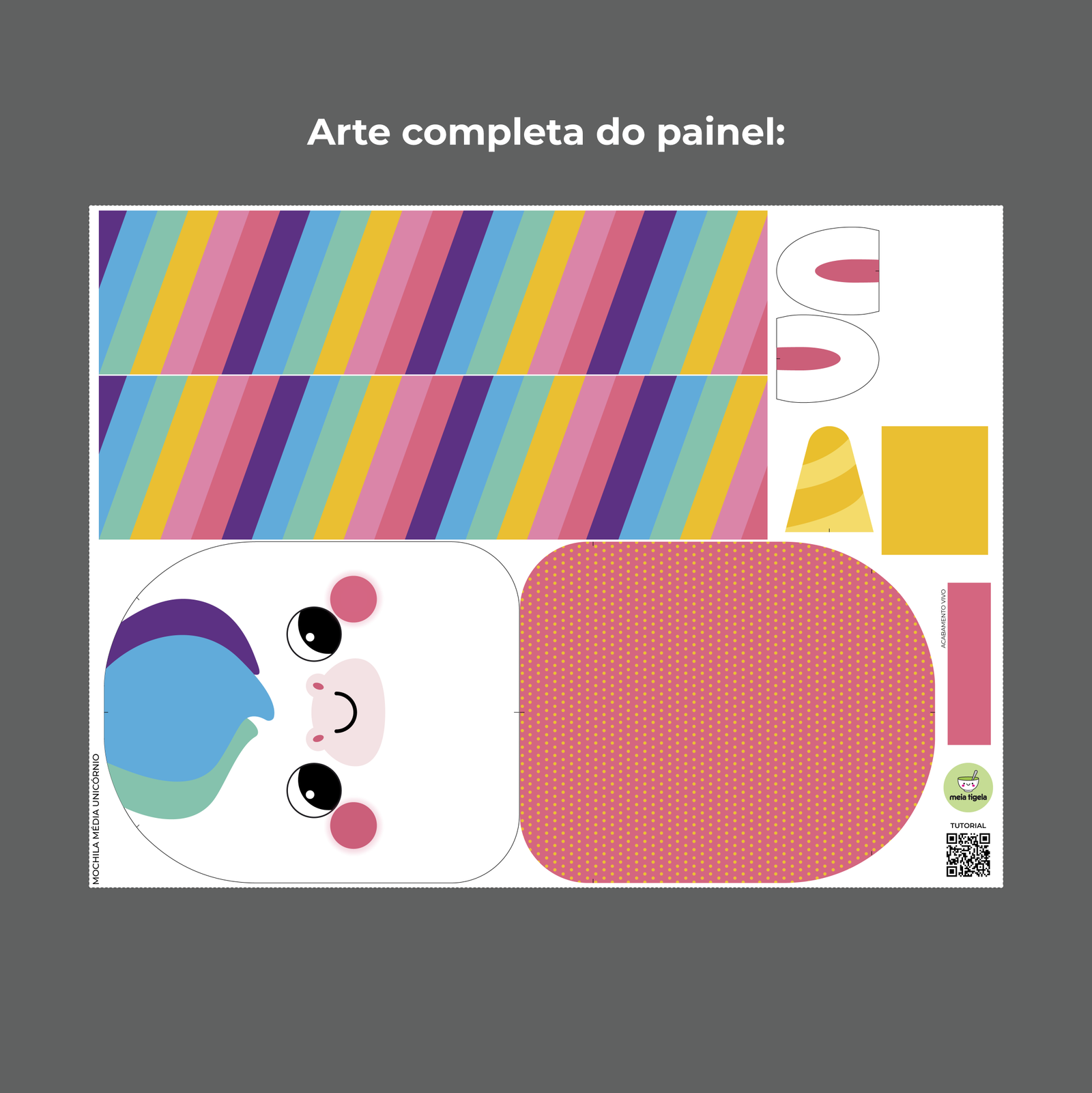 Mochila média Coleção Bichinhos - PAINEL ESTAMPADO - Imagem 37
