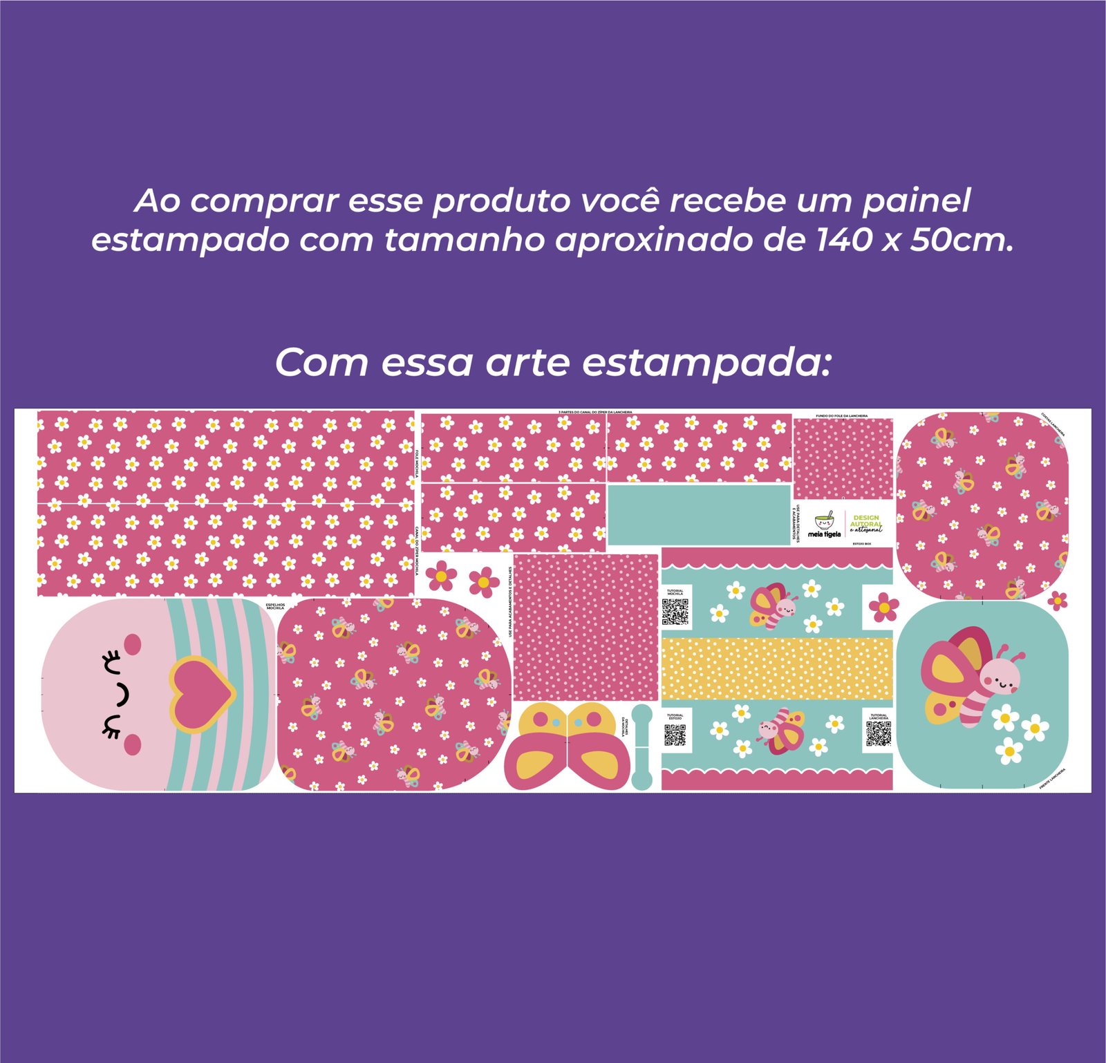 Painel Passeio - estampa BORBOLETA - Imagem 3