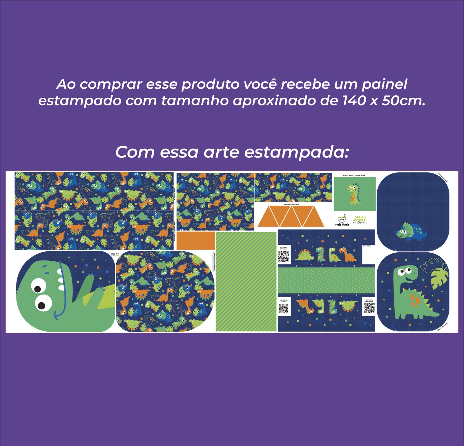Painel Passeio - estampa DINOSSAURO - Imagem 4