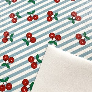 Sintético Doll - Cerejas com fundo listrado (diversas cores) - Imagem 3