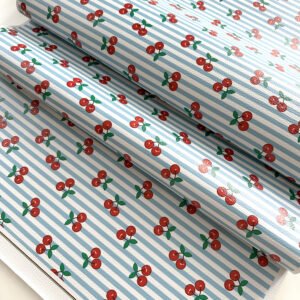 Sintético Doll - Cerejas com fundo listrado (diversas cores)