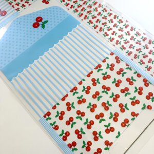 Kit Escolar Plástico - Painel estampado - CEREJA - Imagem 3