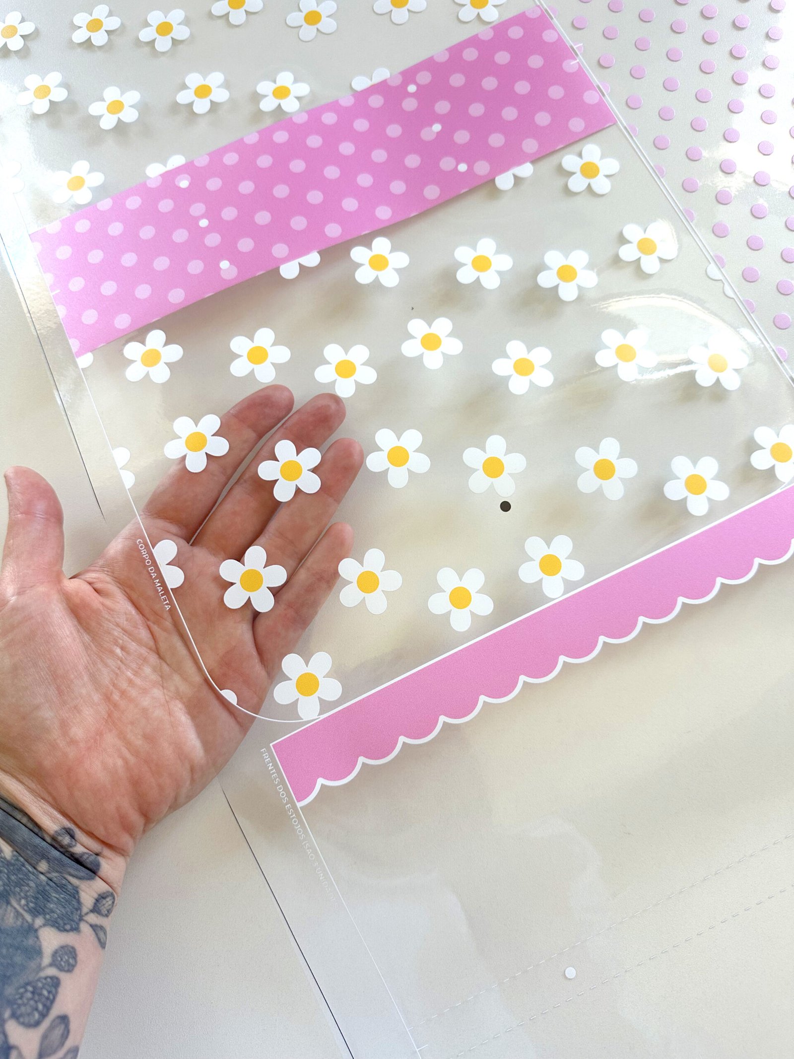 Maleta Ângela - Painel estampado - FLOR BRANCA - Imagem 6