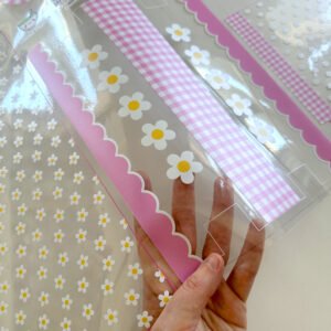 Kit Escolar Plástico - Painel estampado - FLOR BRANCA - Imagem 3