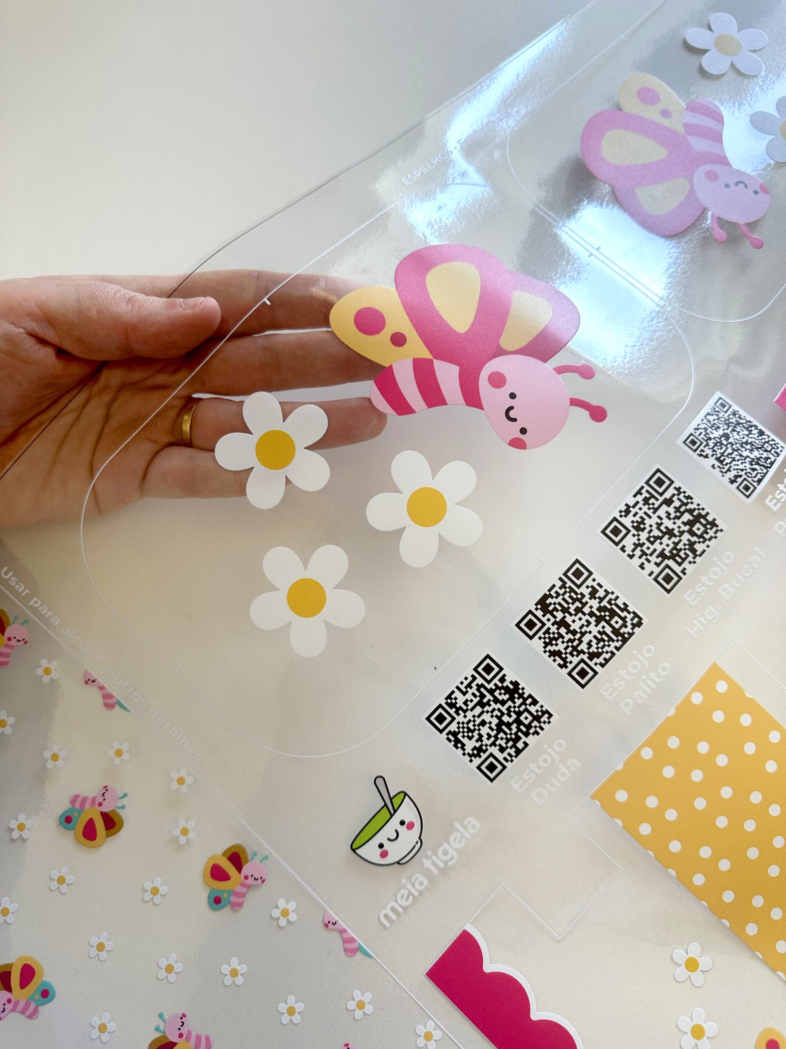 Kit Escolar Plástico - Painel estampado - BORBOLETA