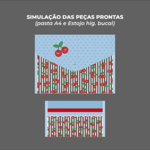 Kit Escolar Plástico - Painel estampado - CEREJA - Imagem 14