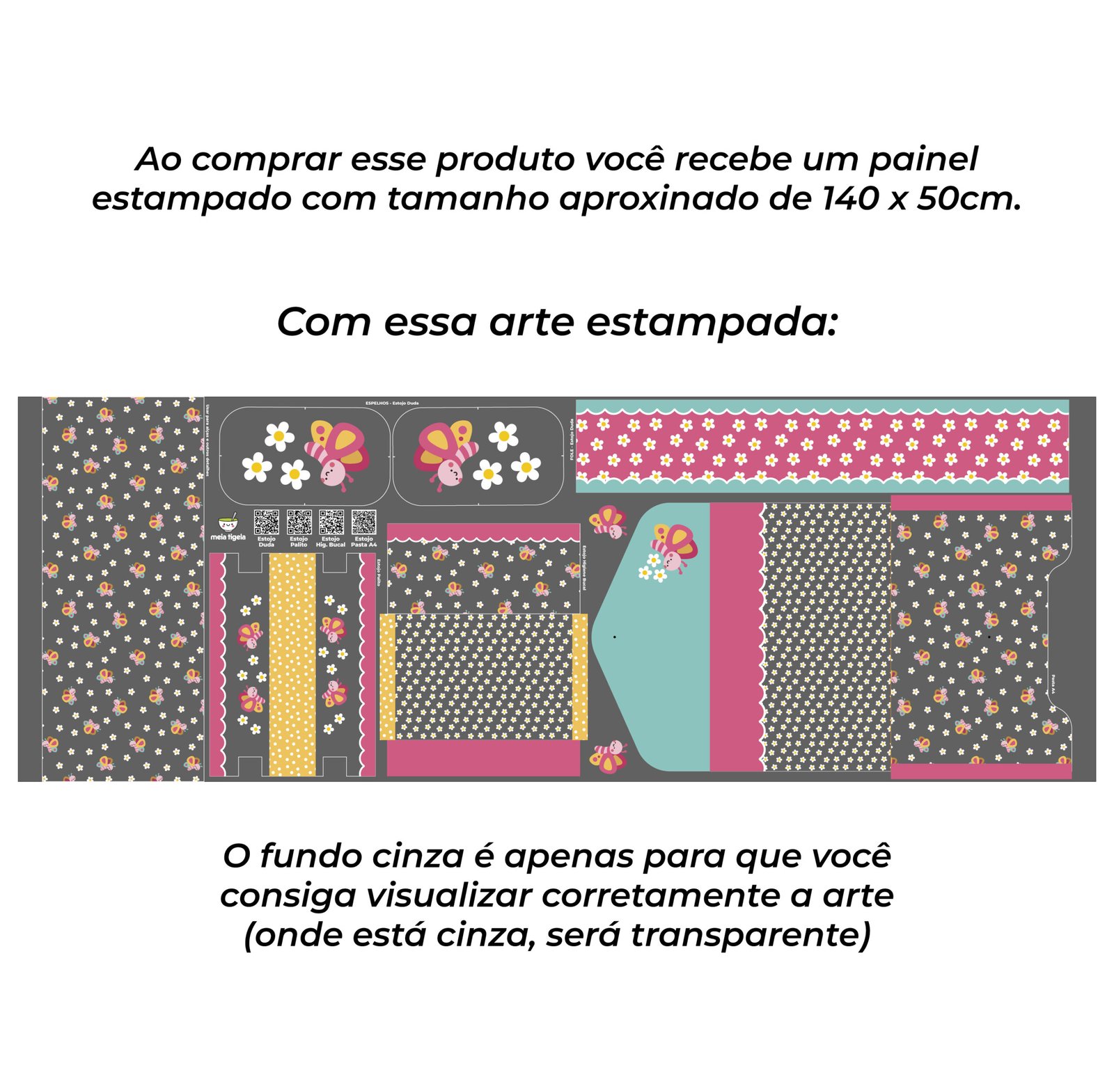 Kit Escolar Plástico - Painel estampado - BORBOLETA - Imagem 4