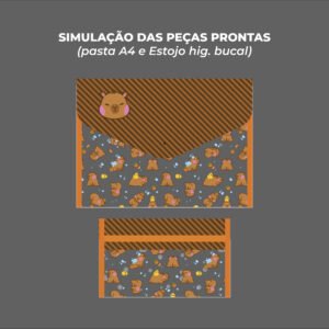 Kit Escolar Plástico - Painel estampado - Capivara - Imagem 6