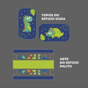 Kit Escolar Plástico - Painel estampado - DINOSSAURO - Imagem 5