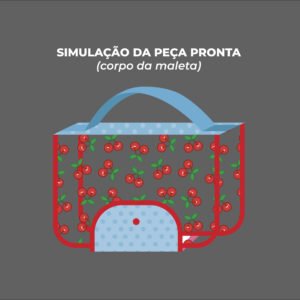 Maleta Ângela - Painel estampado - CEREJA - Imagem 7