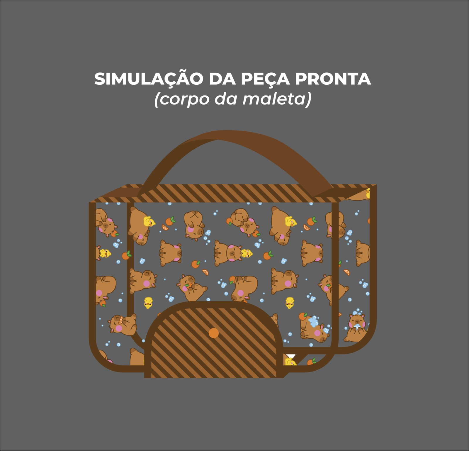 Maleta Ângela - Painel estampado - CAPIVARA - Imagem 2