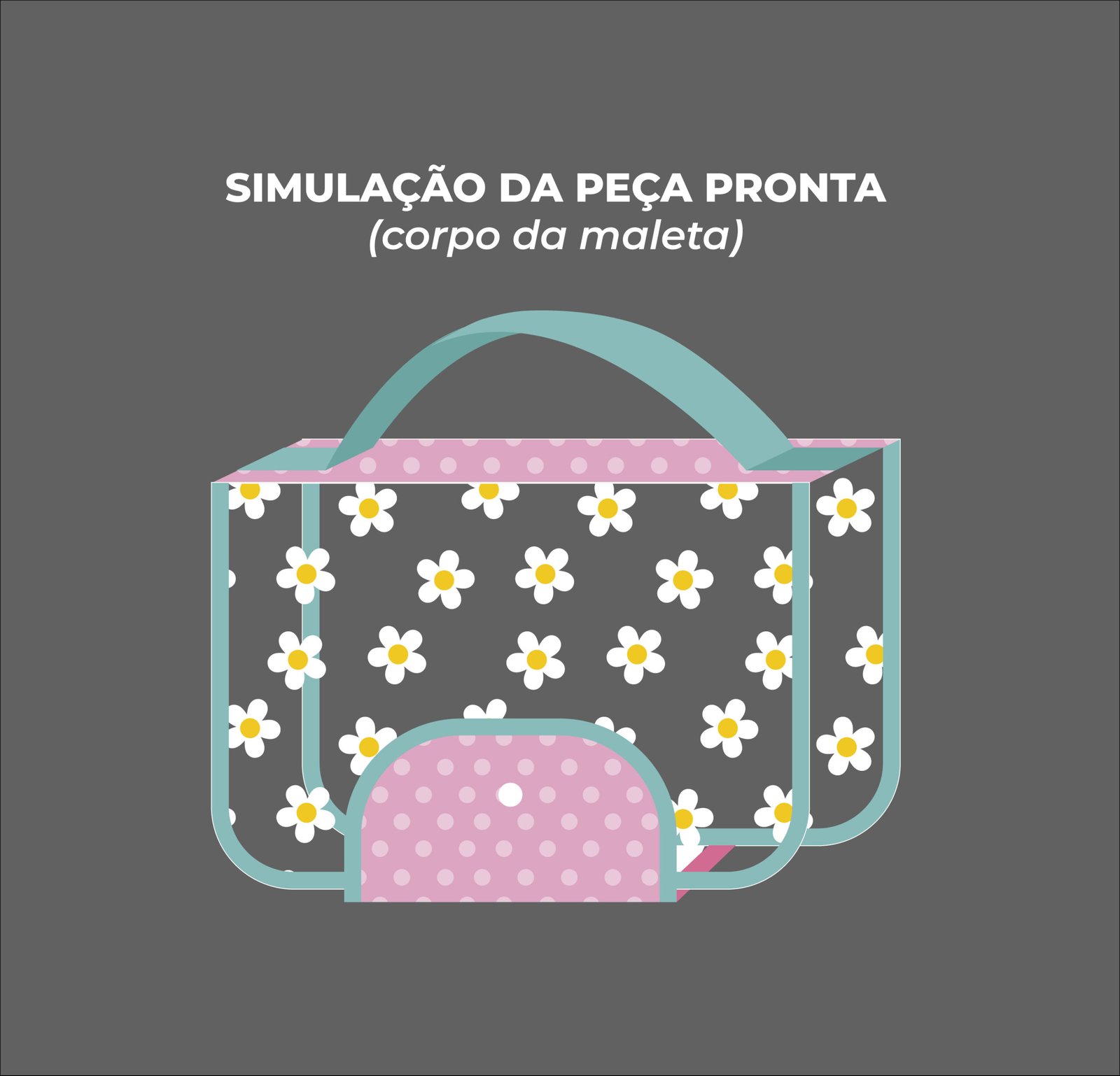 Maleta Ângela - Painel estampado - FLOR BRANCA - Imagem 3