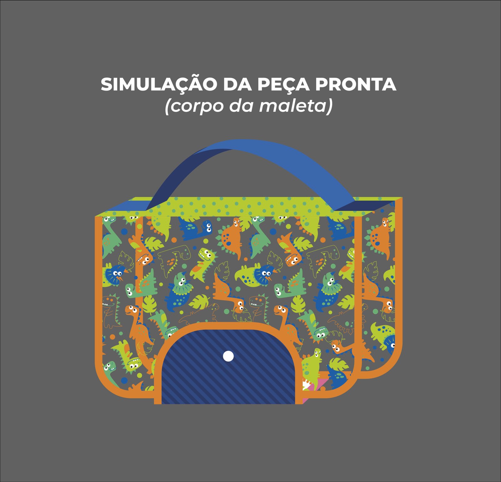 Maleta Ângela - Painel estampado - DINOSSAURO - Imagem 3