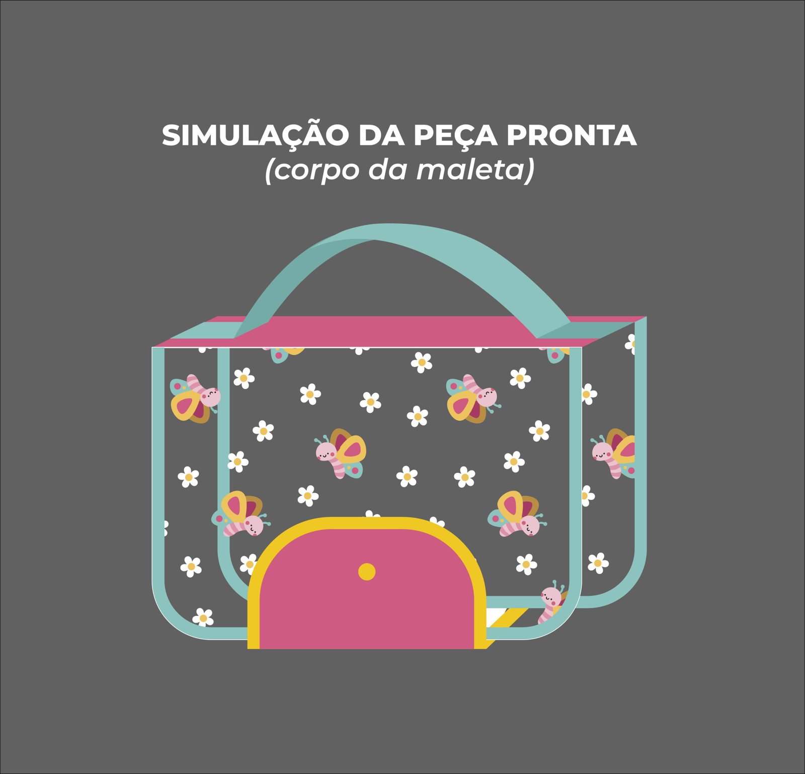 Maleta Ângela - Painel estampado - BORBOLETA - Imagem 3