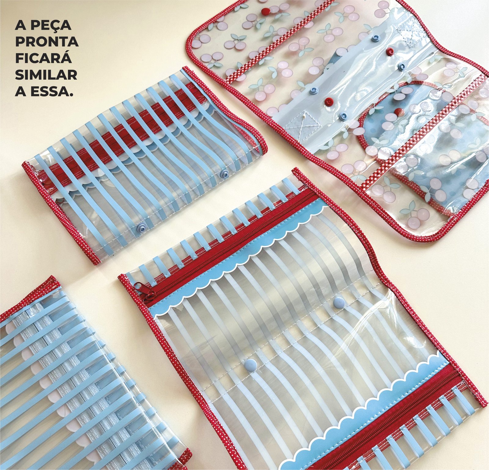 Maleta Ângela - Painel estampado - CEREJA - Imagem 13