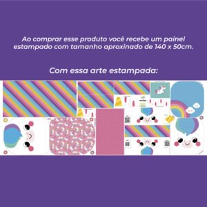 Alternative view of Painel Passeio - estampa Unicórnio (rende 3 peças)