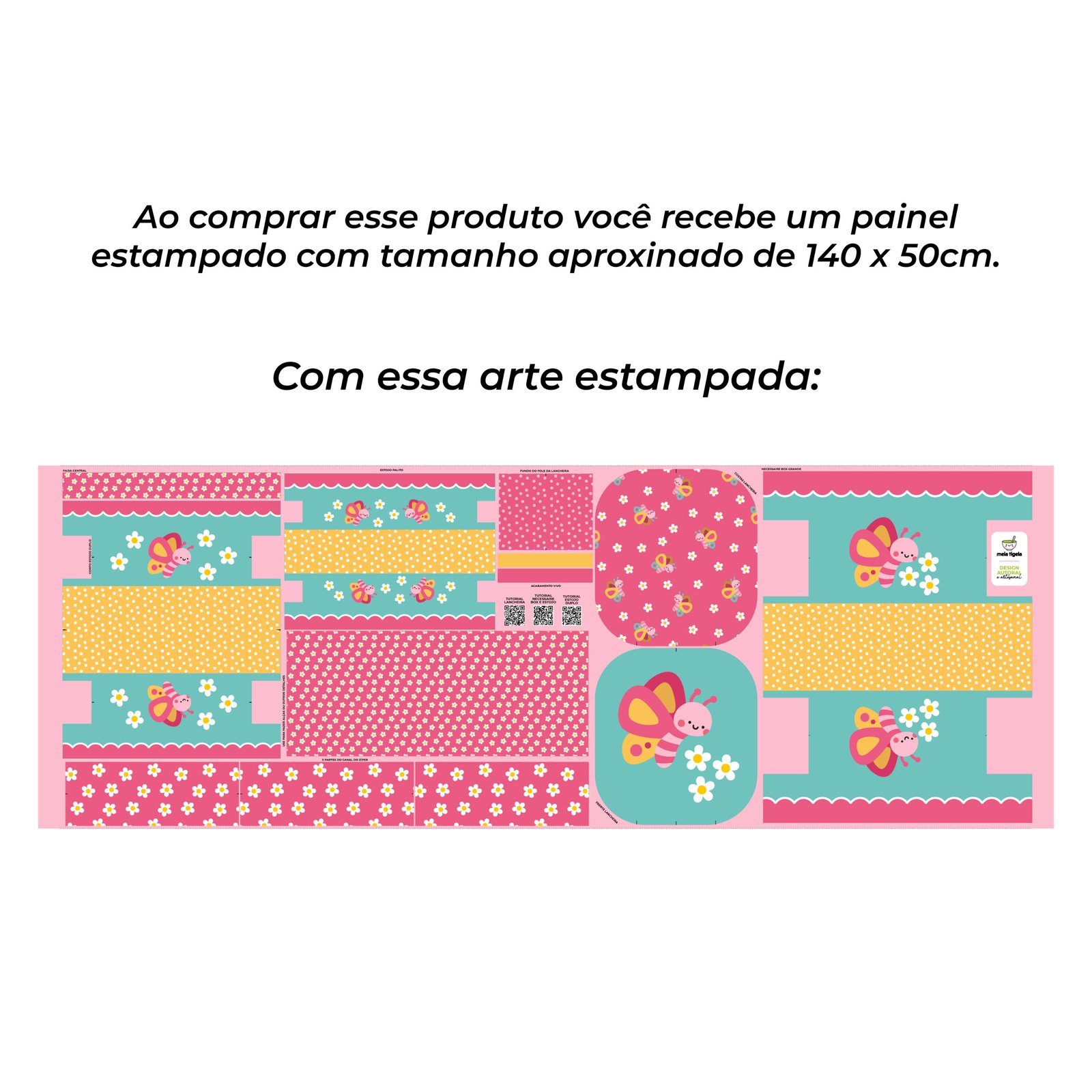 Painel MULTIUSO - estampa BORBOLETA - Imagem 3