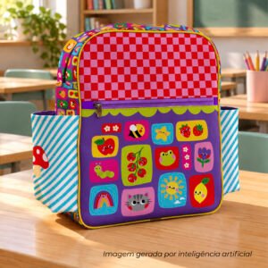 Mochila Grande - painel estampado COLORÊ