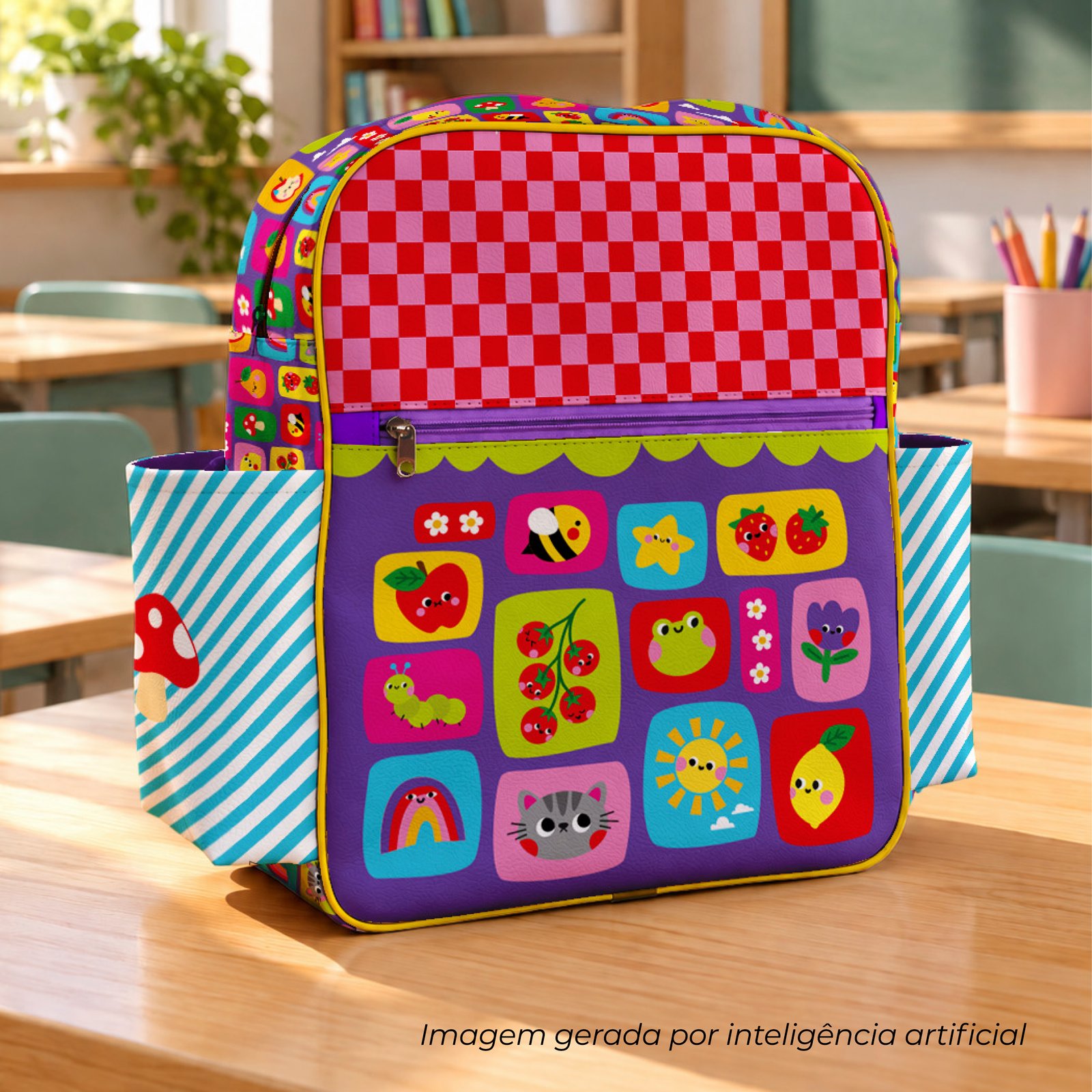 Mochila Grande - painel estampado COLORÊ