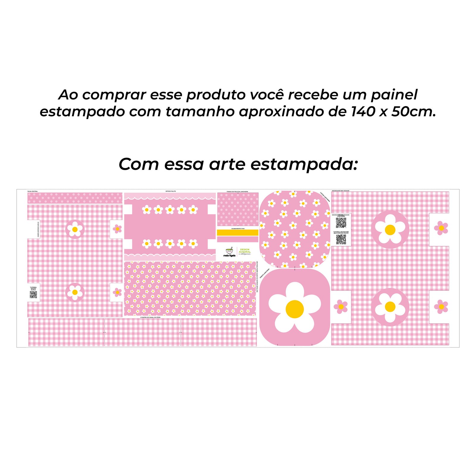 Painel MULTIUSO - estampa FLOR BRANCA - Imagem 3