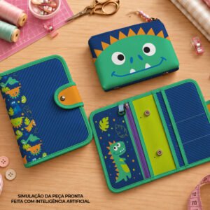Pasta Organizadora tamanho A5 - PAINEL ESTAMPADO - DINOSSAURO
